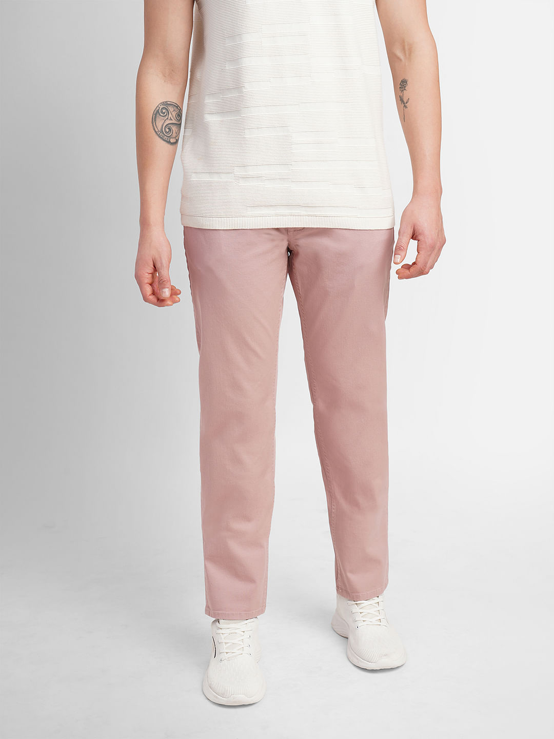 Buy Lotus Chino  Casual Pink Solid Chinos for Men Online  Andamen