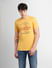 Yellow Logo Print Crew Neck T-shirt_406159+2