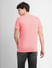 Pink Logo Print Crew Neck T-shirt_406160+4