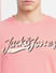 Pink Logo Print Crew Neck T-shirt_406160+5