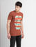 Brown Graphic Print Crew Neck T-shirt_406174+2