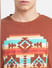 Brown Graphic Print Crew Neck T-shirt_406174+5