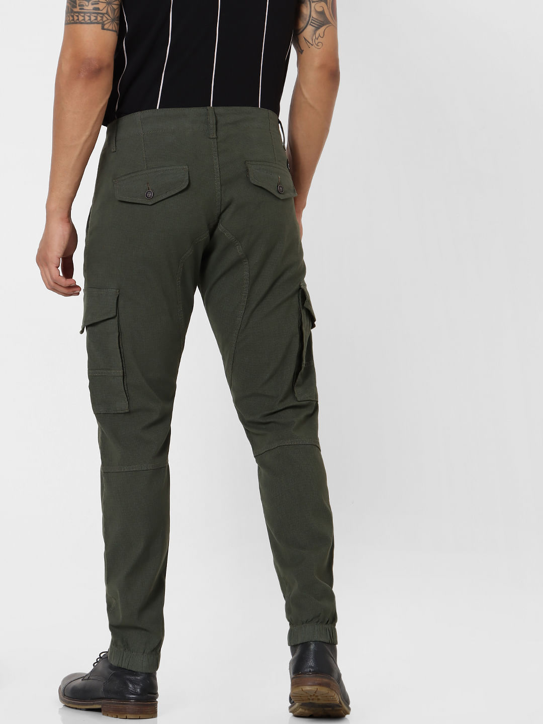 green cargo pants with straps