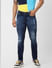 Blue Mid Rise Liam Distressed Skinny Fit Jeans 