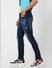 Blue Mid Rise Liam Distressed Skinny Fit Jeans 
