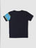 Boys Dark Blue Graphic Print Crew Neck T-shirt_382182+2