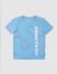 Boys Light Blue Logo Print Crew Neck T-shirt