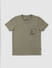 Boys Green Graphic Print V Neck T-shirt_382190+1