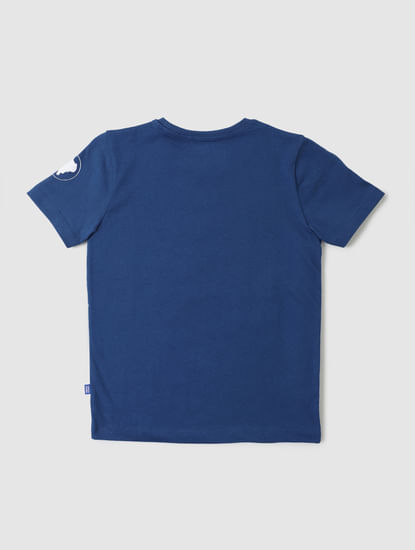 Boys Blue Logo Print T-shirt