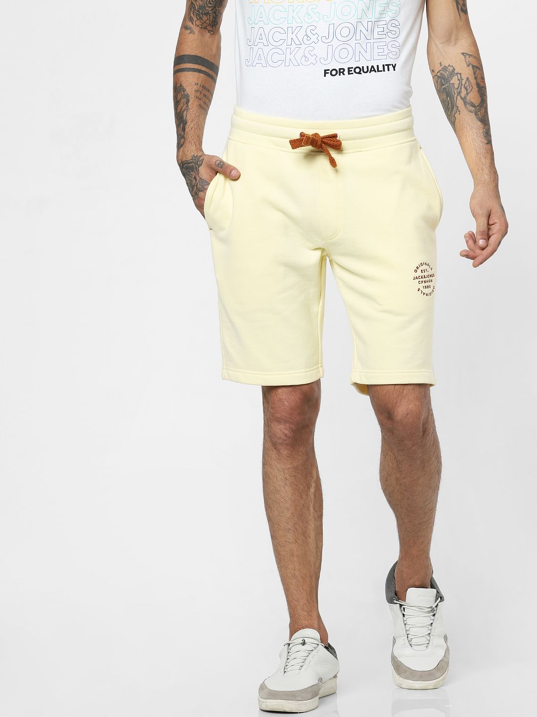 yellow sweatshorts