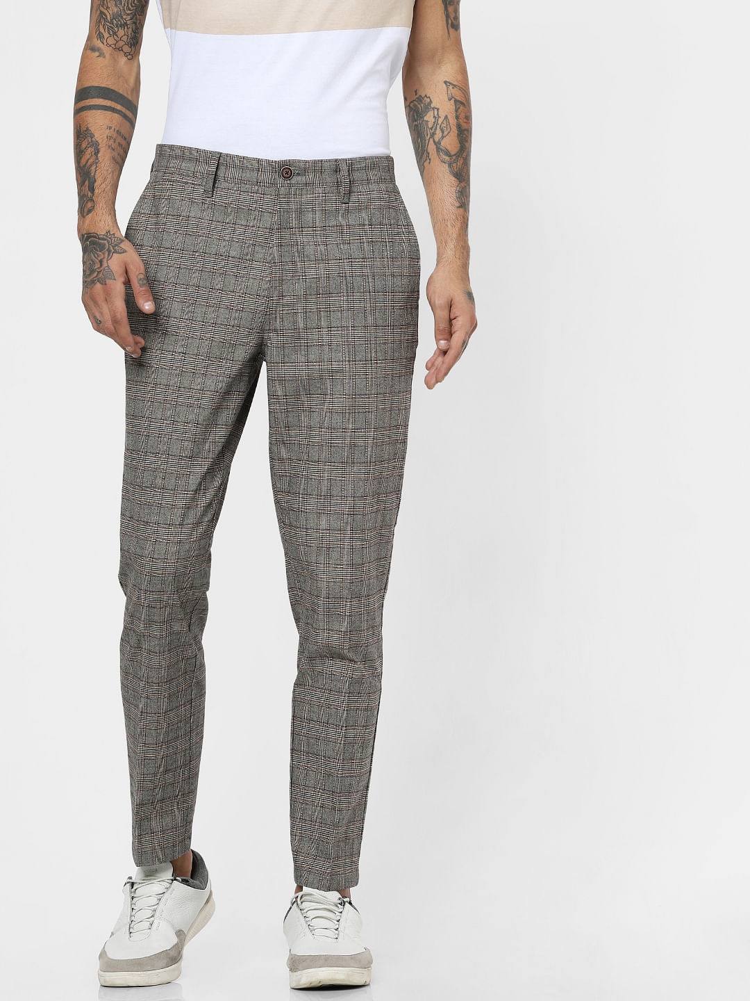 Buy Jack  Jones Mens Slim Fit Formal Trousers 1990347004Cloud  Dancer35W x 31L at Amazonin