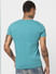 Turquoise V Neck T-shirt_58221+4