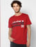 Red Graphic Print Crew Neck T-shirt_391102+2