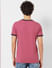 Pink Logo Print Crew Neck T-shirt_391107+4