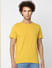Mustard Yellow Crew Neck T-shirt_391113+2