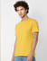 Mustard Yellow Crew Neck T-shirt_391113+3