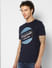 Navy Blue Graphic Crew Neck T-shirt_391124+3