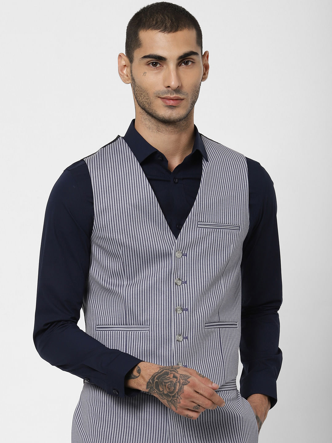 black and white waistcoat