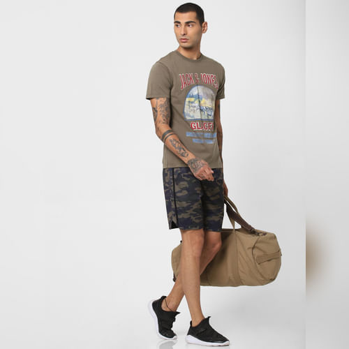 Green Acid Washed Crew Neck T-shirt