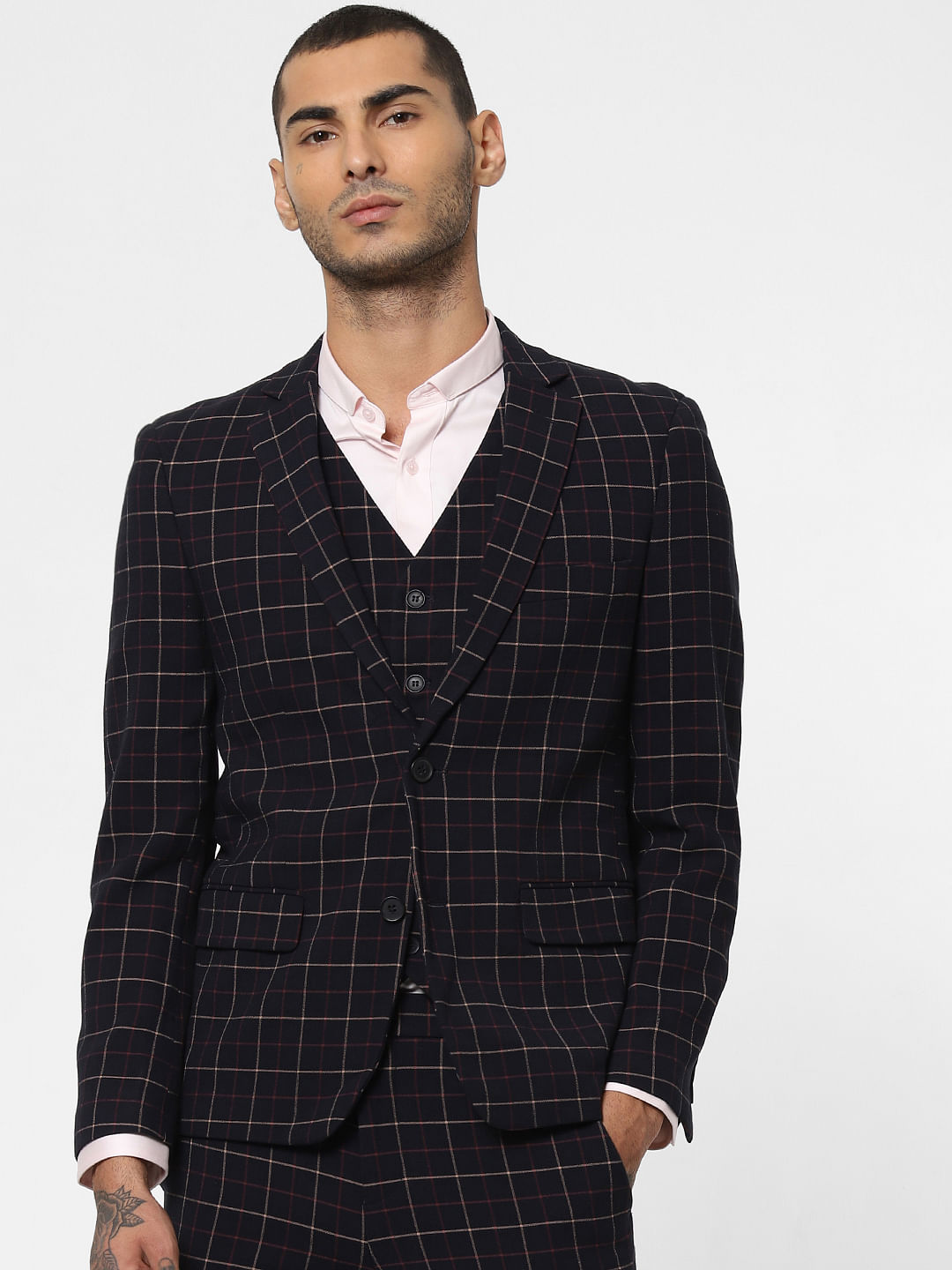 black check blazer