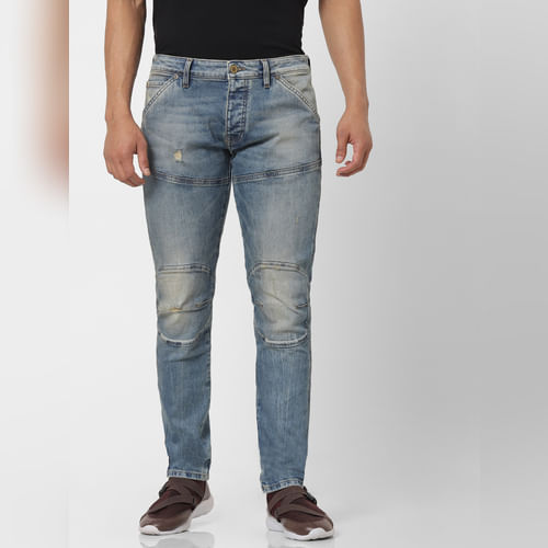JACK&JONES Light Blue Mid Rise Simon Anti Fit Jeans
