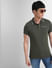 Dark Green Polo Neck T-shirt_405070+1