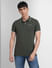 Dark Green Polo Neck T-shirt_405070+2