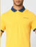 Yellow Contrast Tipping Polo T-shirt_405073+5