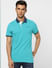 Blue Contrast Tipping Polo T-shirt_405074+2