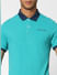 Blue Contrast Tipping Polo T-shirt_405074+5