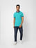 Blue Contrast Tipping Polo T-shirt_405074+6