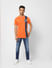 Orange Logo Print Polo T-shirt_405081+5