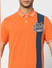 Orange Logo Print Polo T-shirt_405081+6