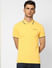 Yellow Contrast Tipping Polo T-shirt_405085+2