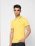 Yellow Contrast Tipping Polo T-shirt_405085+3