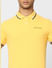 Yellow Contrast Tipping Polo T-shirt_405085+5