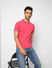 Pink Contrast Tipping Polo T-shirt_405086+1