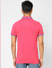 Pink Contrast Tipping Polo T-shirt_405086+4