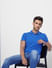 Blue Contrast Tipping Polo T-shirt_405087+1