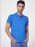 Blue Contrast Tipping Polo T-shirt_405087+2