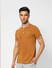 Brown Contrast Tipping Polo T-shirt_405090+3