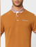 Brown Contrast Tipping Polo T-shirt_405090+5
