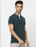 Dark Green Contrast Tipping Polo T-shirt_405091+3