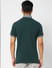 Dark Green Contrast Tipping Polo T-shirt_405091+4