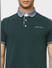 Dark Green Contrast Tipping Polo T-shirt_405091+5