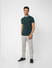 Dark Green Contrast Tipping Polo T-shirt_405091+6