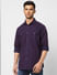 Dark Blue Striped Full Sleeves Shirt_405110+2
