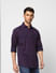 Dark Blue Striped Full Sleeves Shirt_405110+3