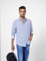 White & Blue Printed Full Sleeves Shirt_405145+1