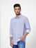 White & Blue Printed Full Sleeves Shirt_405145+3